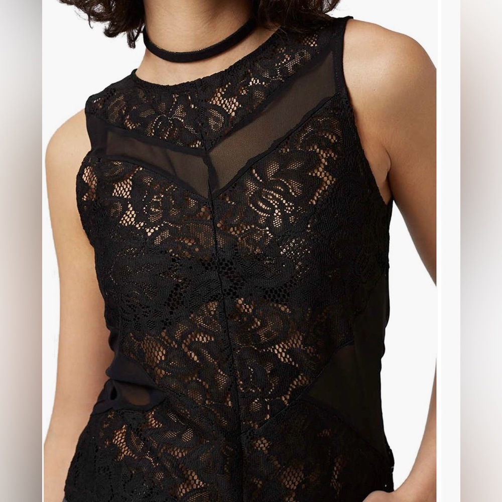 Topshop black lace tank. Size 6